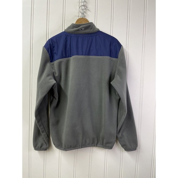 Vineyard Vines‎ Mens Blue 1/4 Zip Fleece Pullover Size Medium  w Rip Stock Yoke - Picture 6 of 7